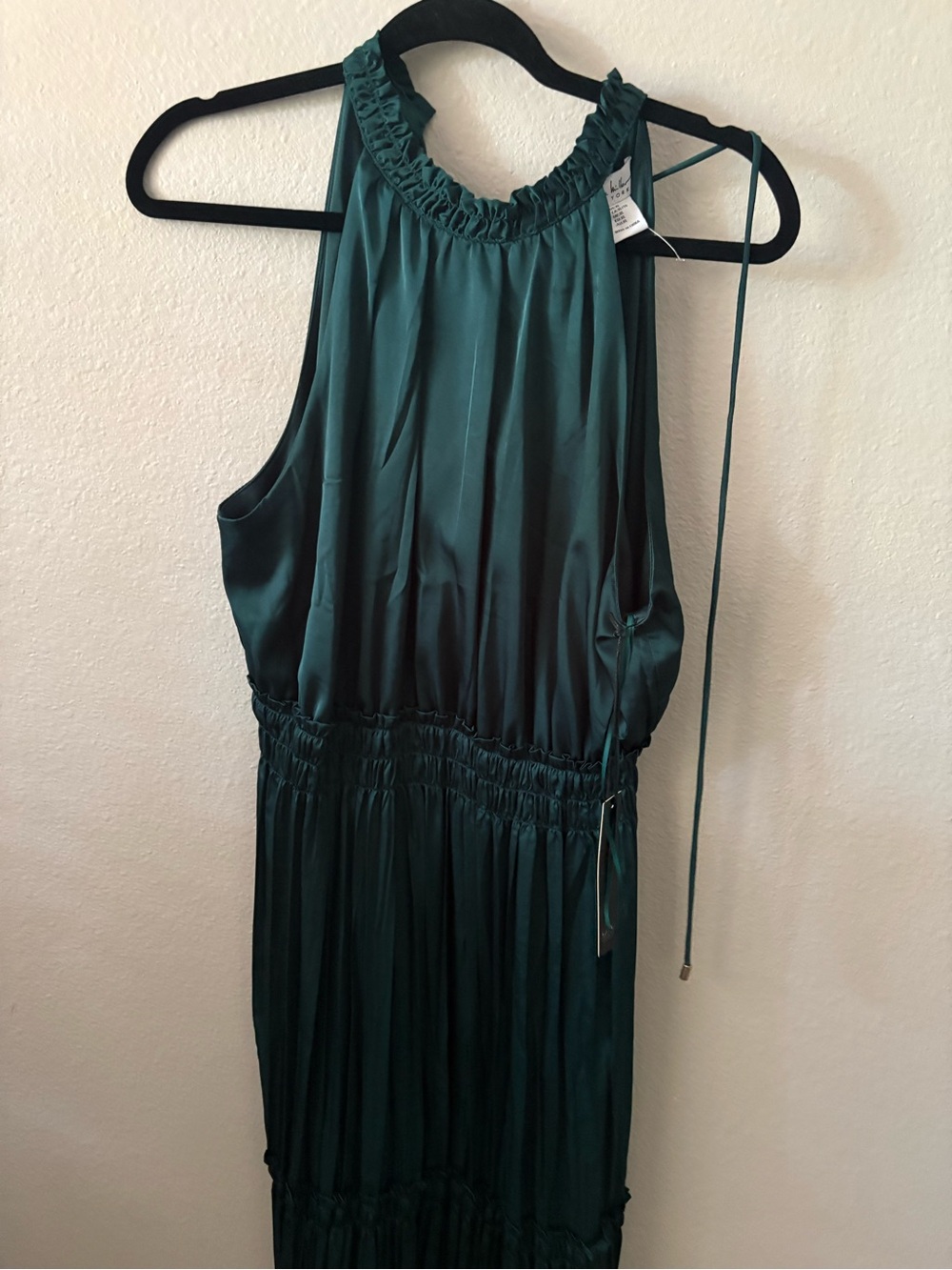 Nicole Miller Teal Halter-Style Maxi Dress